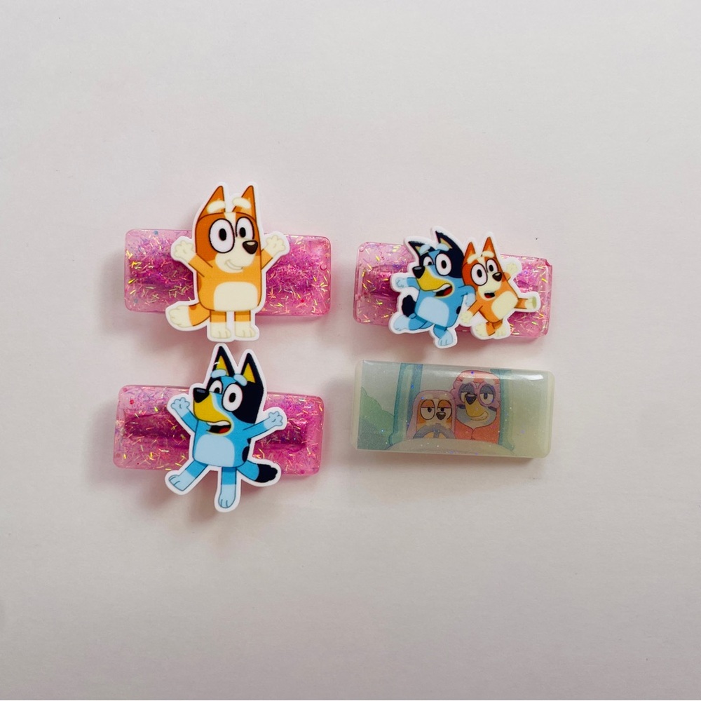 Bluey Bingo Grannies Girls Hair Clips Accessories Pink